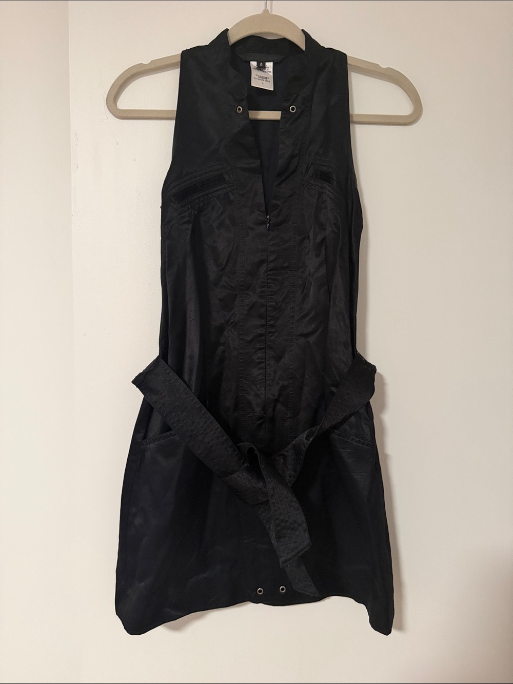 Guess Black Sleeveless Mini Dress with Detachable Tie